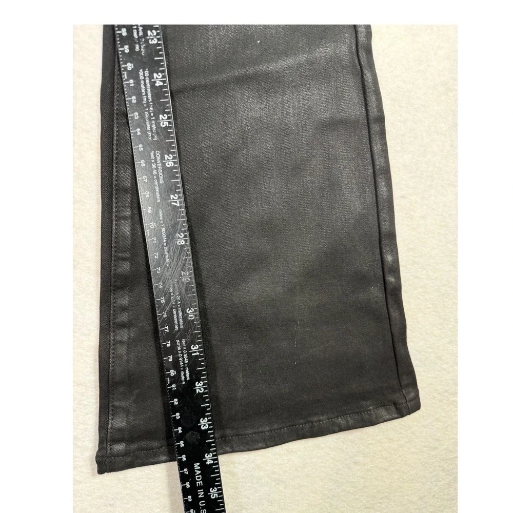 7 For All Mankind Womens jeans High Rise Coated Slim Bootcut Black Size 24 x 34